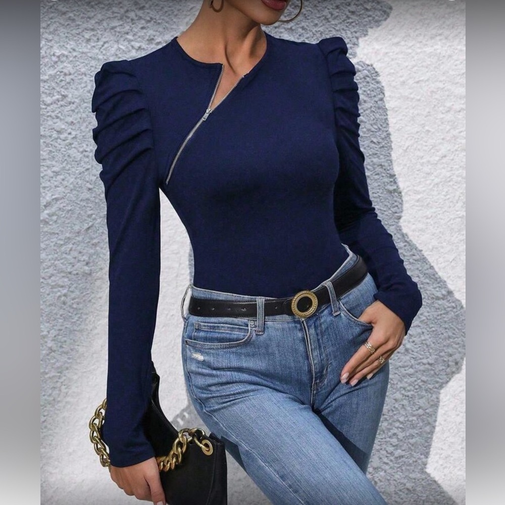 Blue Long Sleeve Women's Top